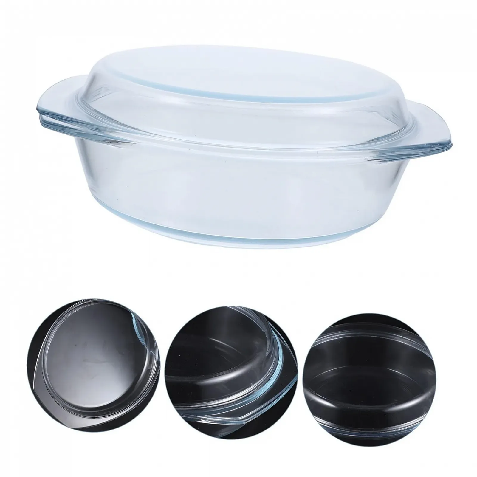 Форма для запекания TOYANDONA Стеклянная с крышкой Прозрачная Термостойкая, фото №3