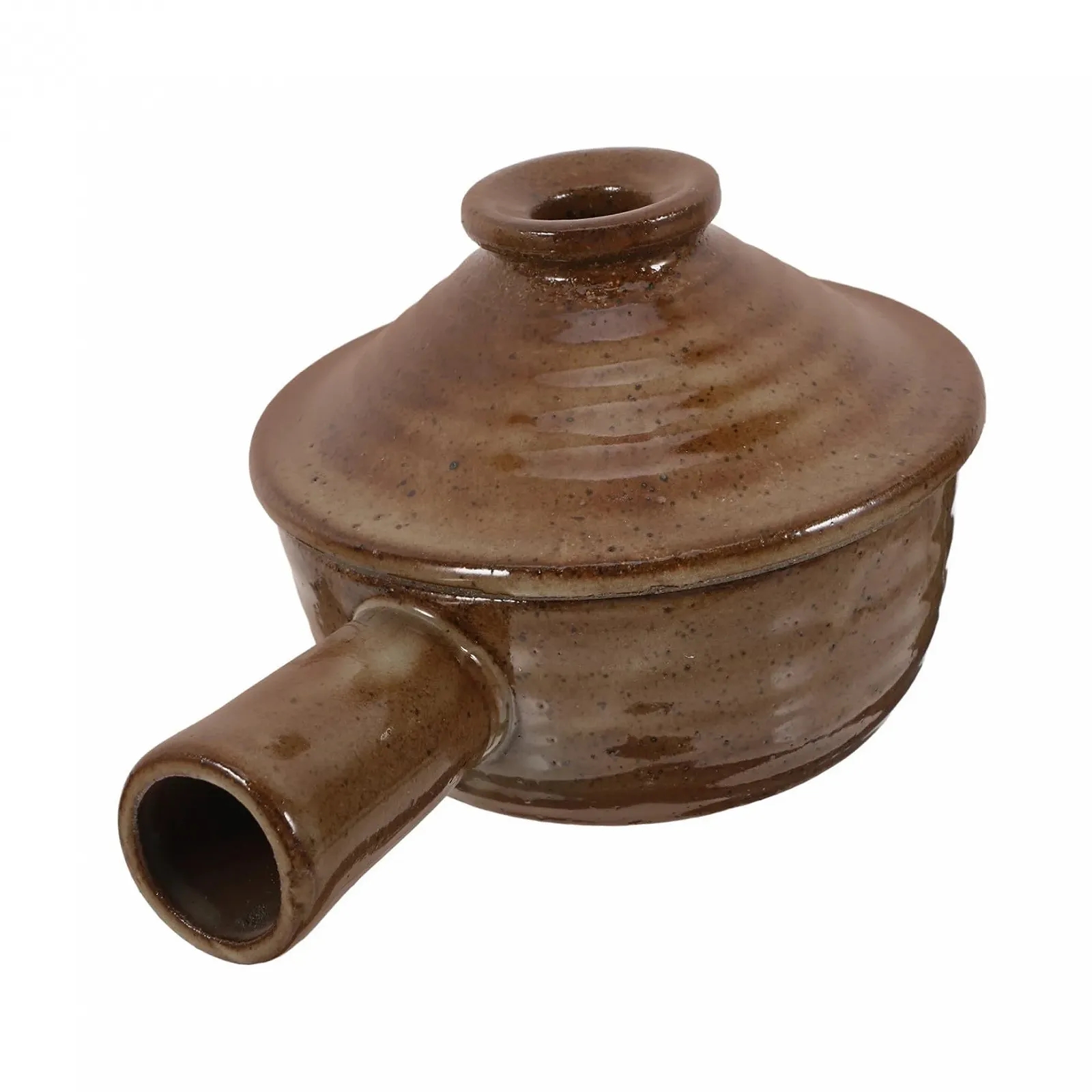 Ківш з кришкою термостійкий скляний з однією ручкою для мікрохвильової печі, фото №1