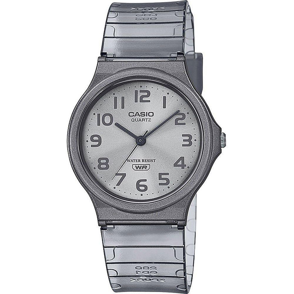 Унісекс Годинник Casio Quartz MQ-24S-8BEF, 35.00 мм, Білий аналоговий циферблат, Сірий пластиковий/полімерний браслет, фото №1