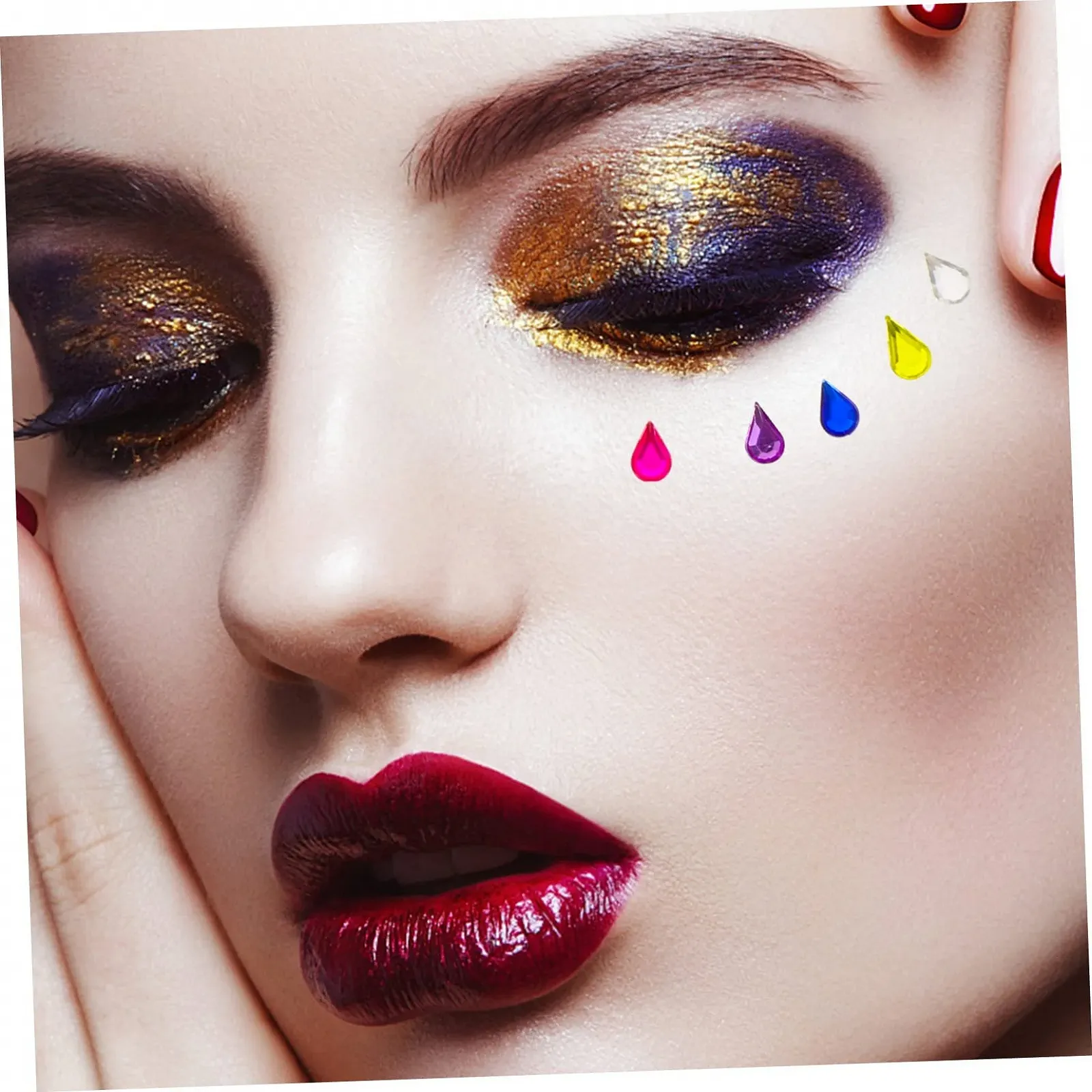 Кришталі для макіяжу MERRYHAPY для очей, самоклеючі наклейки, прикраси для тіла, для хлопчиків і дівчаток, 180 штук, фото №4