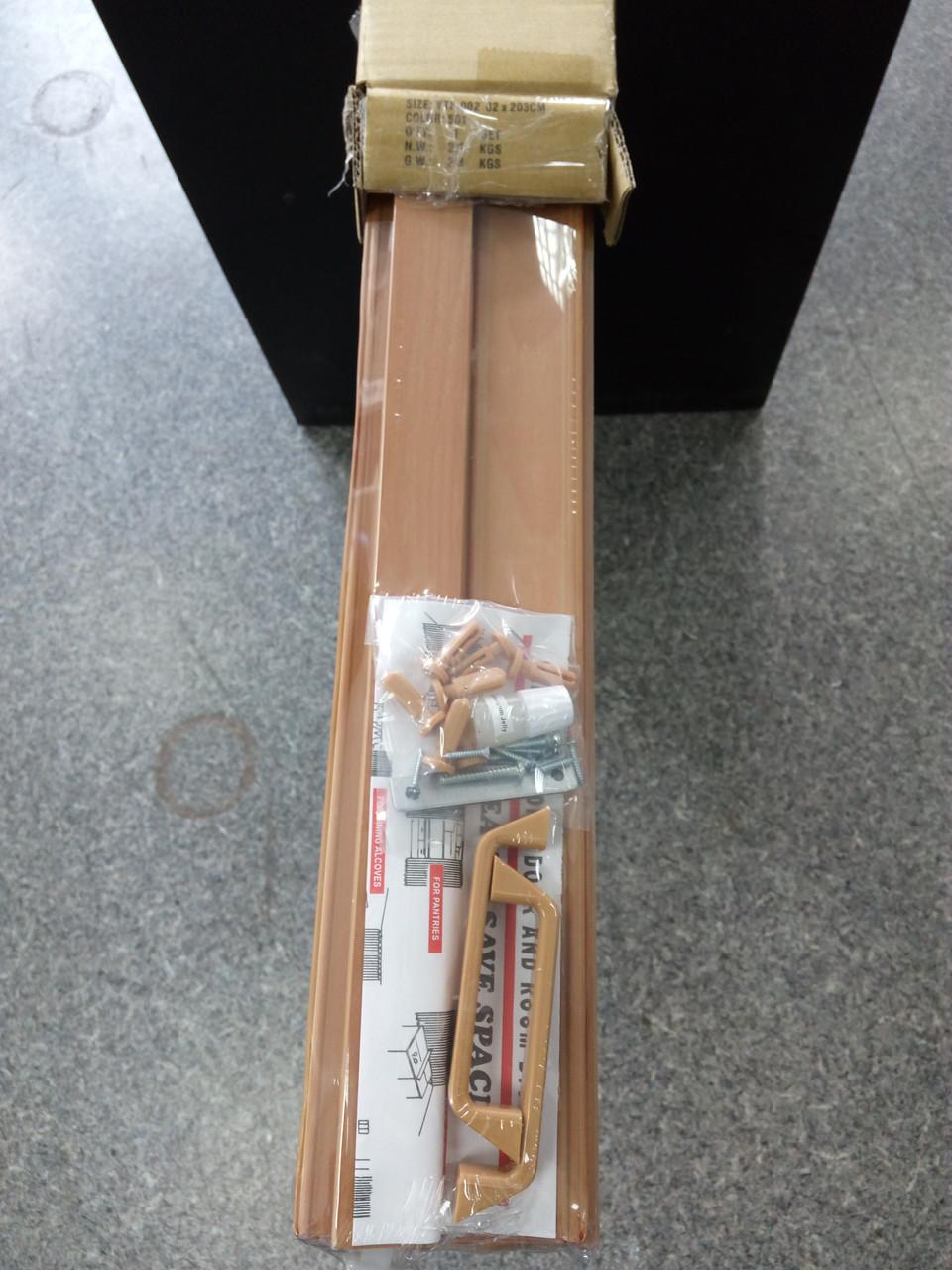 Дверь гармошка-ширма 9 Дуб Беленый раздвижные межкомнатные пластиковые глухие 810х2030х0,6 мм, фото №5