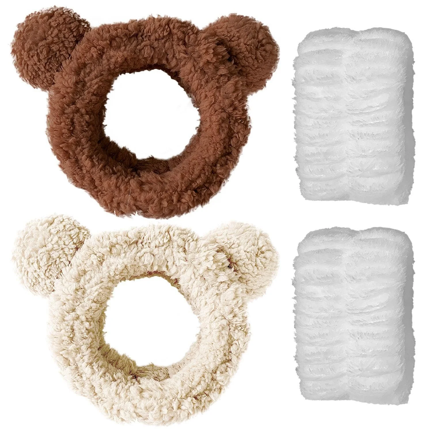 Набір: Плюшева пов'язка 2 шт, пара напульсників, фото №1