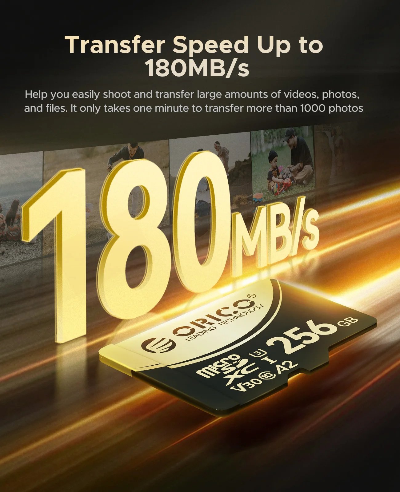 Карта памяти Orico 512Gb microSDXC UHS-I U3 V30 A2 4K, фото №7