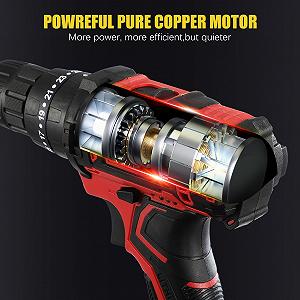 Аккумуляторная дрель ADWOLT 23 Предметов 21 В 2000 мА·ч 0-45 Нм 25 + 1 Уровней Крутящего момента Светодиодная Подсветка для Ремонта & Домашнего DIY synthetic.ua - Фото 1