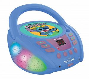 Музична система Lexibook Disney Stitch RCD109D Bluetooth для дітей, портативний, багатоколірні світлові ефекти, роз'єм для мікрофона, Aux-in, живлення від мережі або батарейок, синій - Фото 1