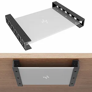 Крепление для ноутбука sciUu Подстольное/настенное многофункциональное место для хранения ноутбуков, планшетов, клавиатур, модемов, ТВ-приставок, органайзер для экономии места на столе и стене, для устройств <4 см толщиной - Фото 1