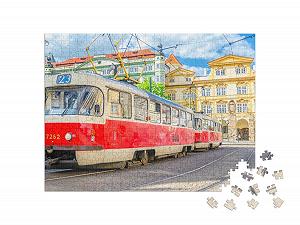 Пазл puzzleYOU Trams Puzzle Collection Retro Tram on Rails in the Streets of Prague 500 деталей synthetic.ua - Фото 1