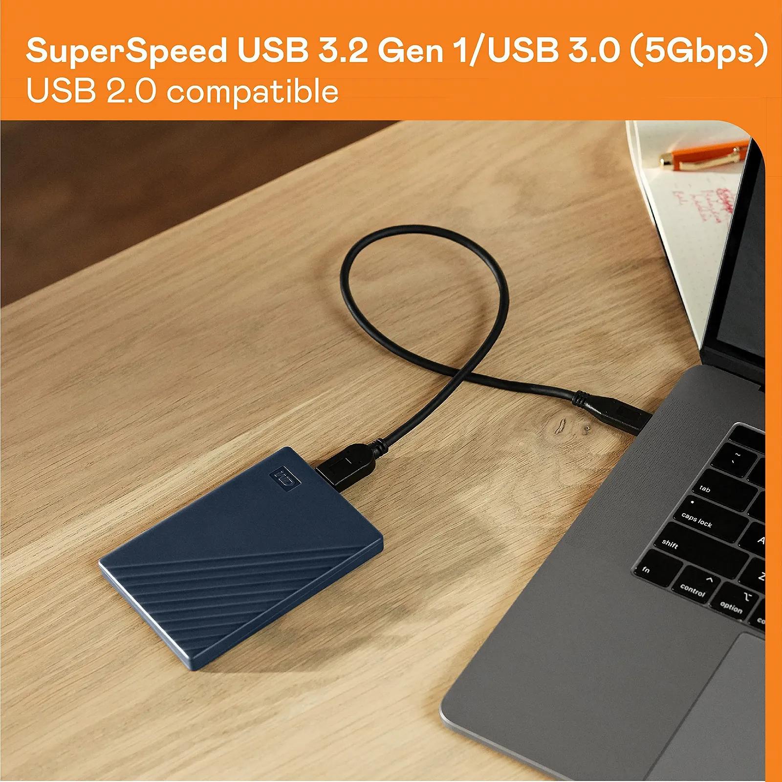 Зовнішній жорсткий диск WD My Passport for Mac 6TB USB-C Опівнічний синій, фото №7