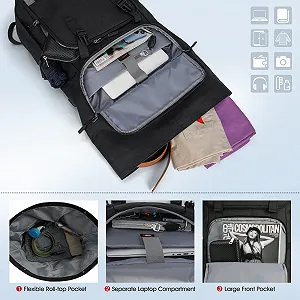 Рюкзак для ноутбука NEWHEY Rolltop 17.3 дюйма Waterproof synthetic.ua - Фото 1