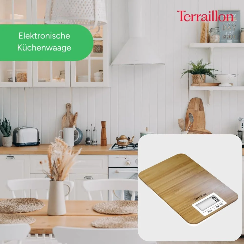 Кухонні ваги TERRAILLON Bamboo 3 кг Коричневі, фото №2 Кухонні ваги TERRAILLON Bamboo 3 кг Коричневі, фото №2