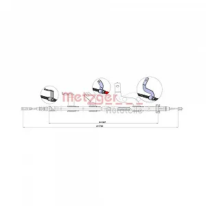 Трос стоякового гальма METZGER 1.KI017 задній правий - Фото 1