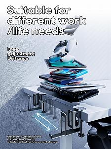 Вертикальная подставка для ноутбука NODOCA алюминиевая, для экономии места, для ноутбуков/MacBook Air, Pro/Samsung/iPad/планшетов [2 слота, черный] synthetic.ua - Фото 1