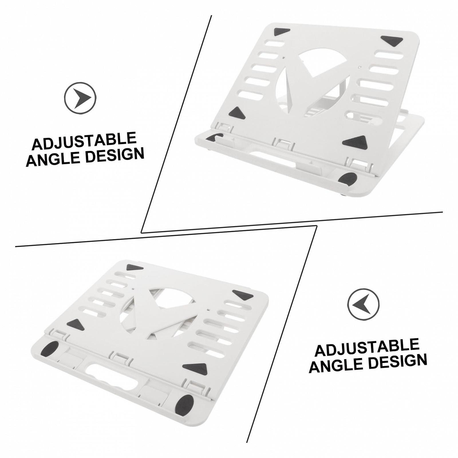 Подставка для ноутбука Toddmomy складная регулируемая по высоте легкая эргономичная для улучшения осанки совместима с MacBook и другими моделями портативная охлаждающая белая, фото №3
