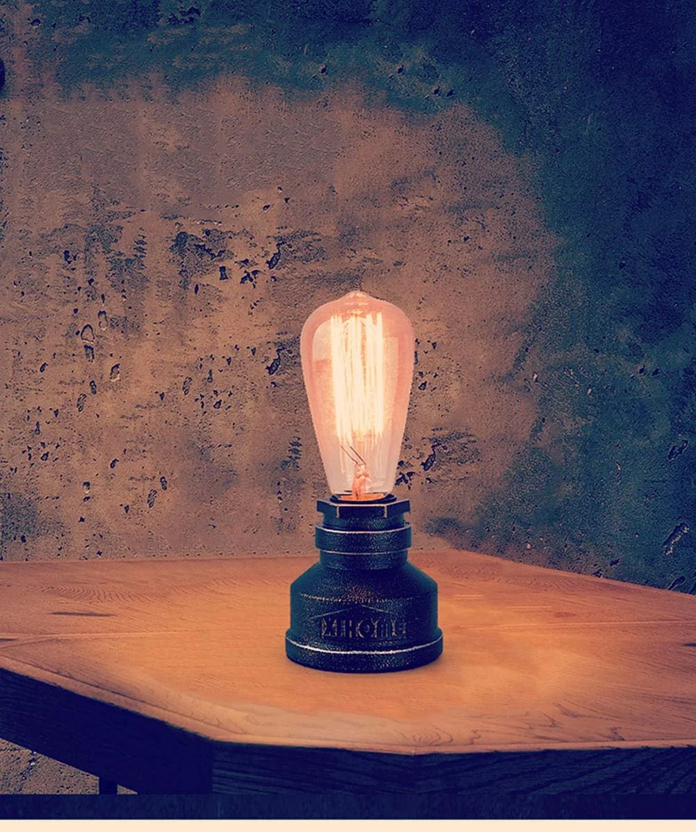 Настільна лампа JINYU Vintage American Village Style у стилі стімпанк водопровідна труба E27 бронзова, фото №4