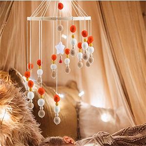 Карусель на ліжечко Дерев'яні Вітряні Ладанки Мобіль із Дерев'яними Зірками та Фетровими Кулями Блакитний ціна на synthetic.ua - Фото 1 Карусель на ліжечко Дерев'яні Вітряні Ладанки Мобіль із Дерев'яними Зірками та Фетровими Кулями Блакитний synthetic.ua - Фото 1