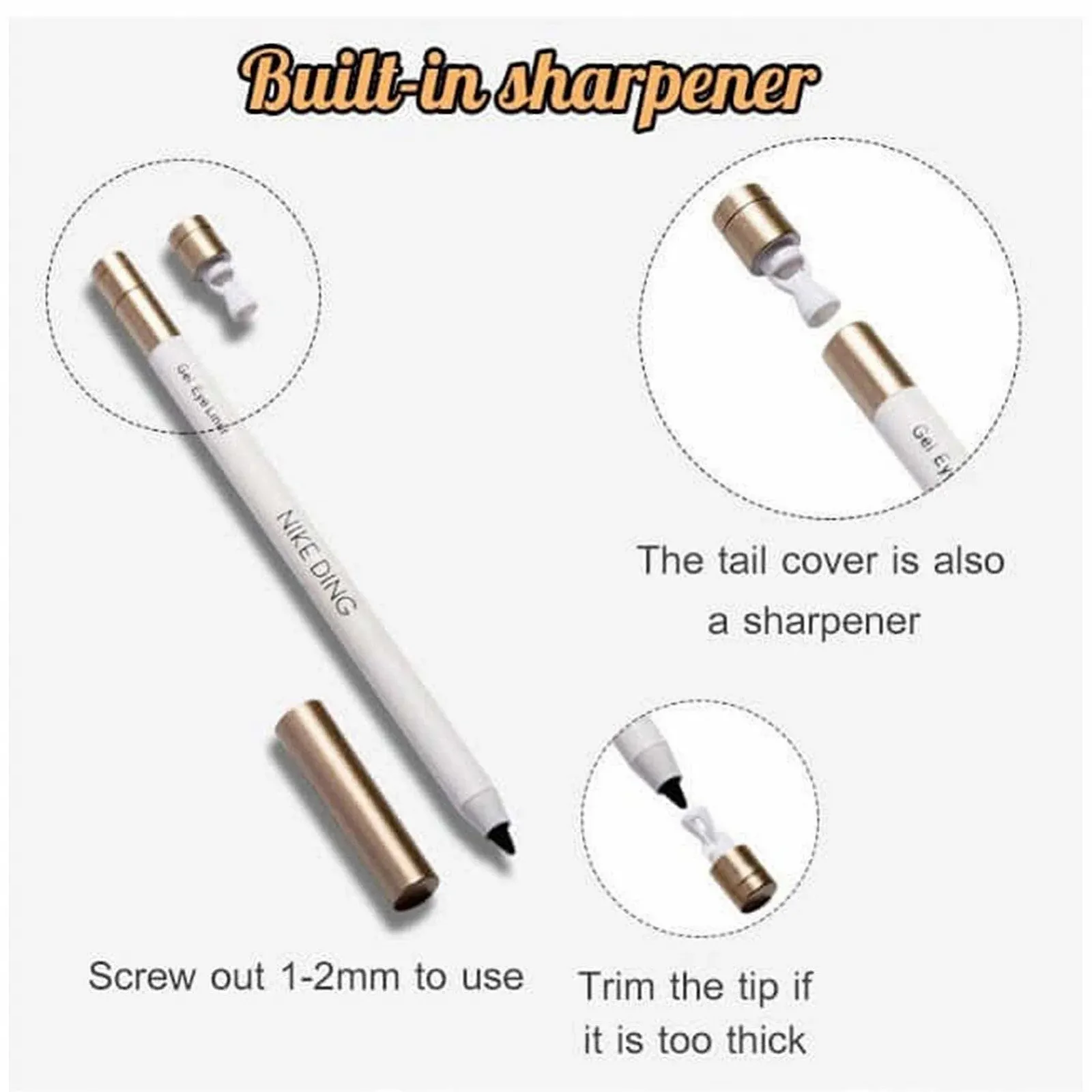 Гелевий Підводка для очей Teksome водостійка, фото №7