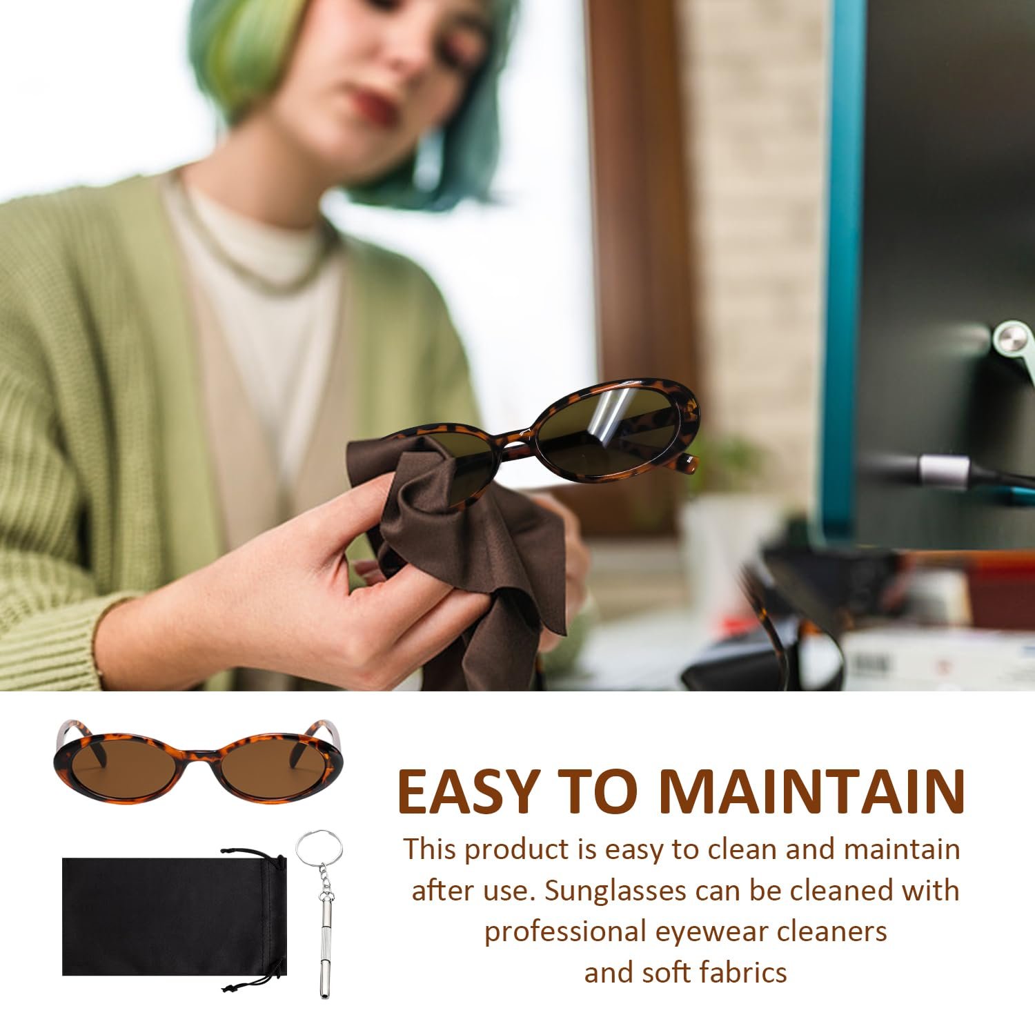 Сонцезахисні окуляри ретро CHROMACRAFT, овальні, поляризовані, модні, леопардовий колір, фото №6