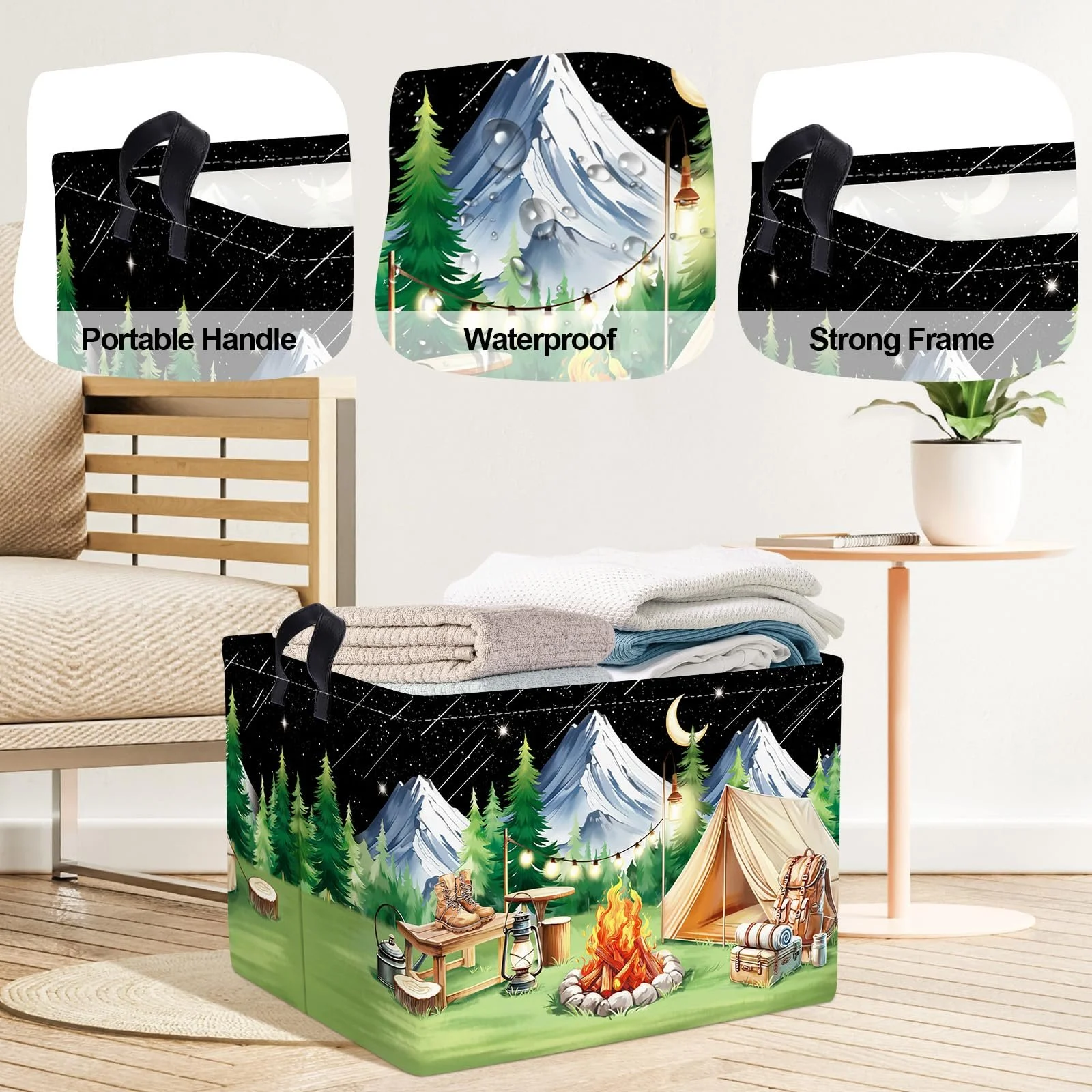 Корзина HUUMONSS для игрушек для кемпинга ночью Складная для мальчиков девочек 36л, фото №4 Корзина HUUMONSS для игрушек для кемпинга ночью Складная для мальчиков девочек 36л, фото №4