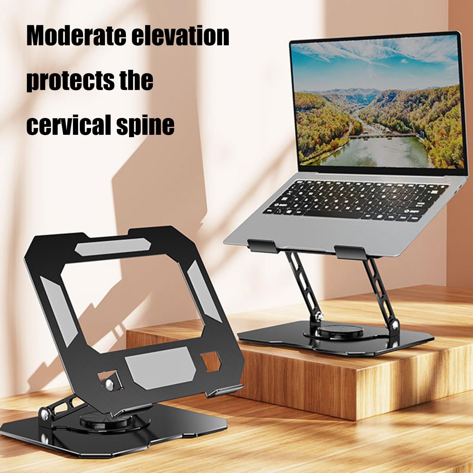 Вращающаяся на 360 градусов подставка для ноутбука, регулируемая подставка для ноутбука для стола, из углеродистой стали, подставки для компьютера для ноутбука, планшета, эргономичные подставки для ноутбука, фото №6