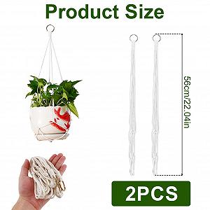 Підвісні кошики макраме 2 штуки, для рослин, 55 см, декор бохо synthetic.ua - Фото 1