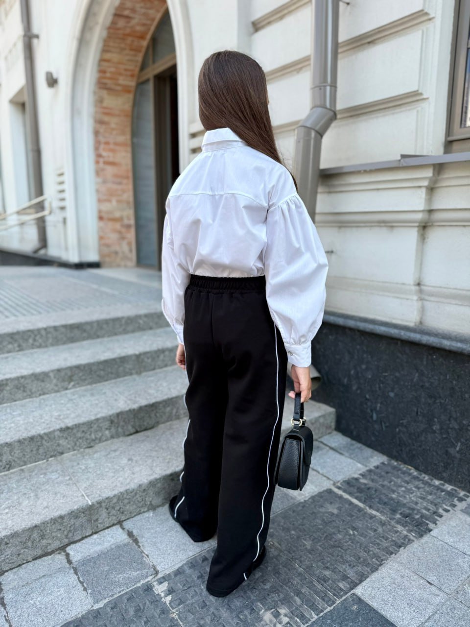 Брюки для девочки "MIU MIU" с кантом от 128 до 164 см, фото №7