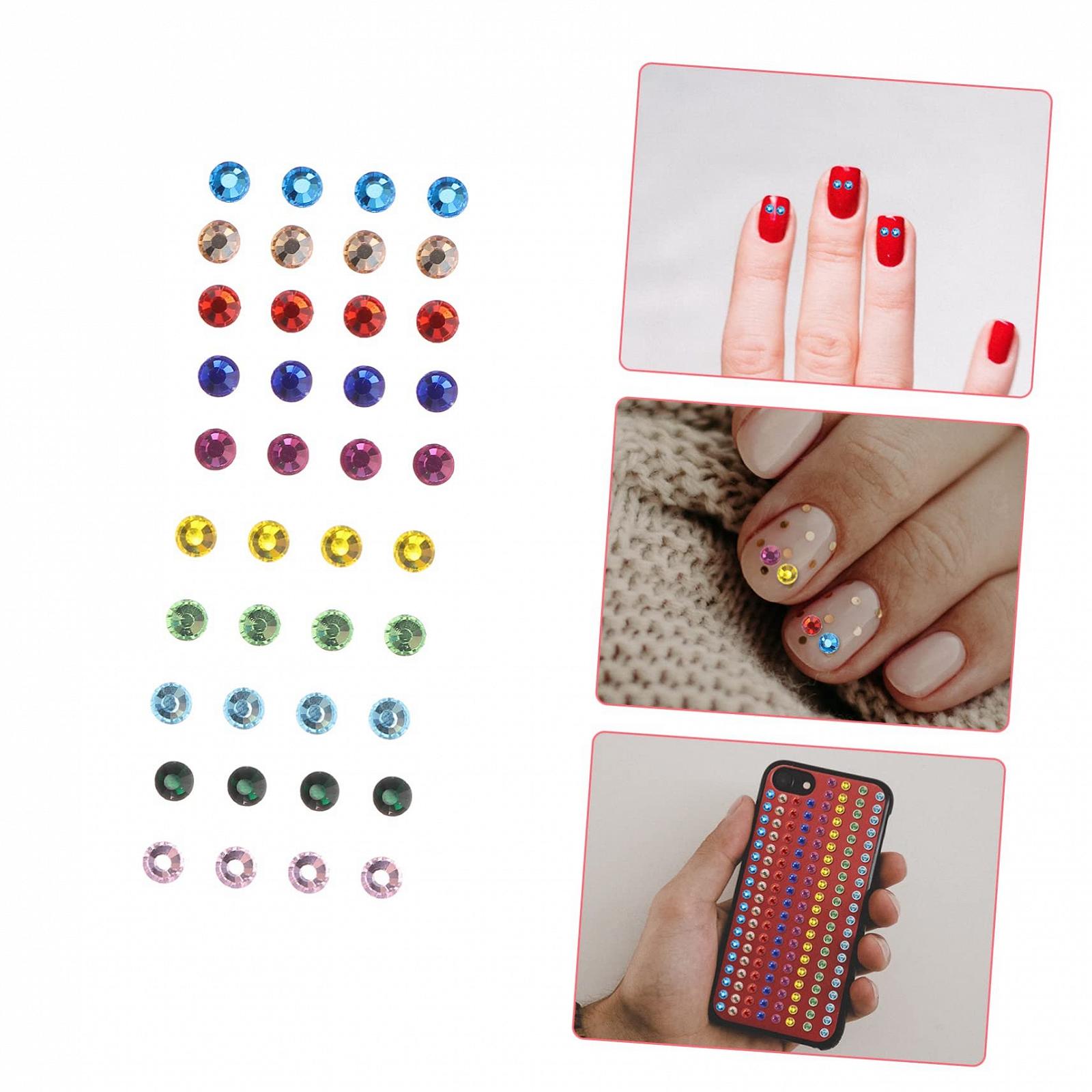 Прикрасы для ногтей POPETPOP 1440 шт Круглые хрустальные бусины DIY украшения Аксессуары для ногтей Стразы Акриловые 3D Стекло, фото №5