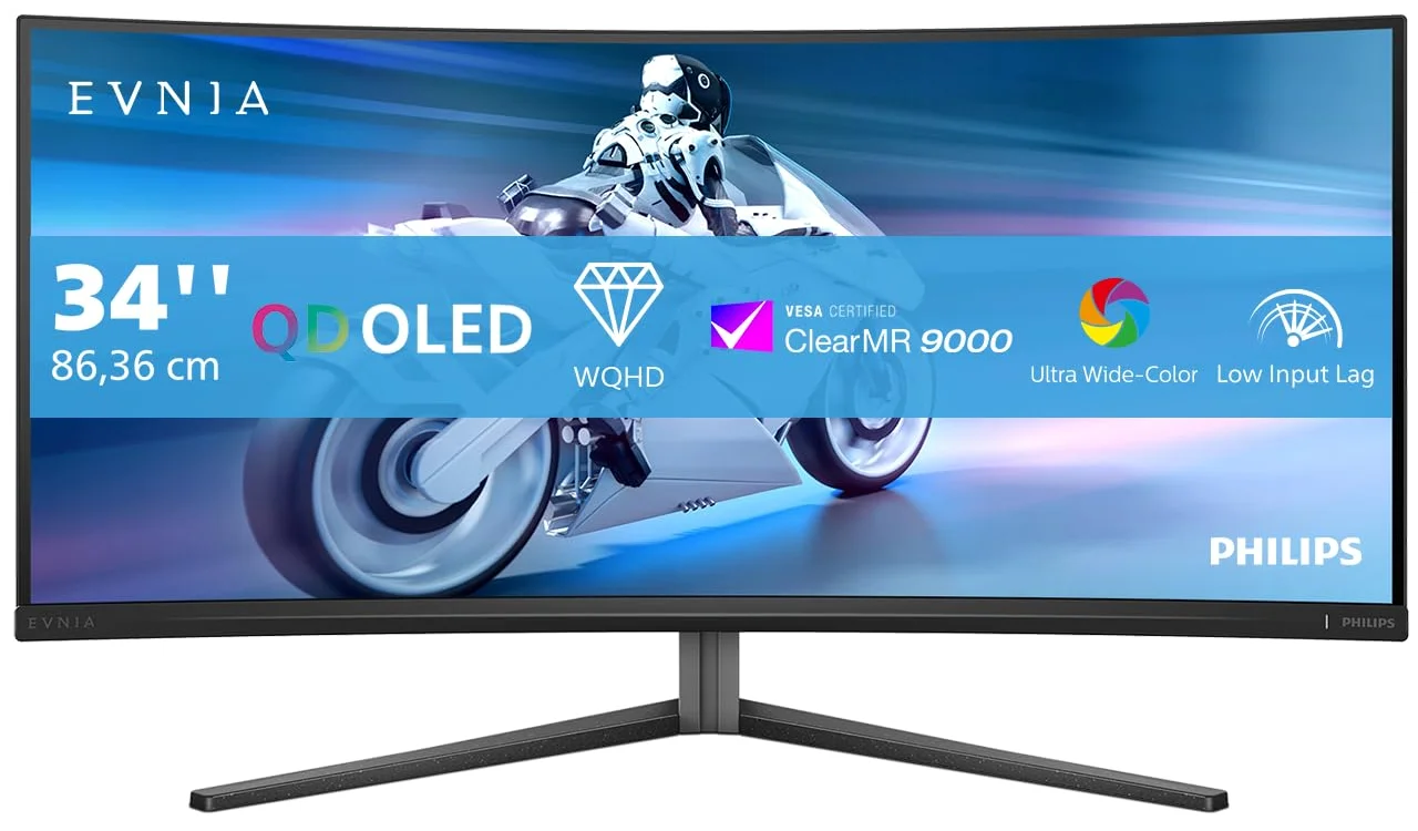 Монітор 34" Philips Evnia 34M2C6500AM UWQHD QD-OLED 175 Гц, фото №2 Монітор 34" Philips Evnia 34M2C6500AM UWQHD QD-OLED 175 Гц, фото №2