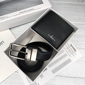 Мужской подарочный набор кожаный ремень и кошелек Calvin Klein - Фото 1