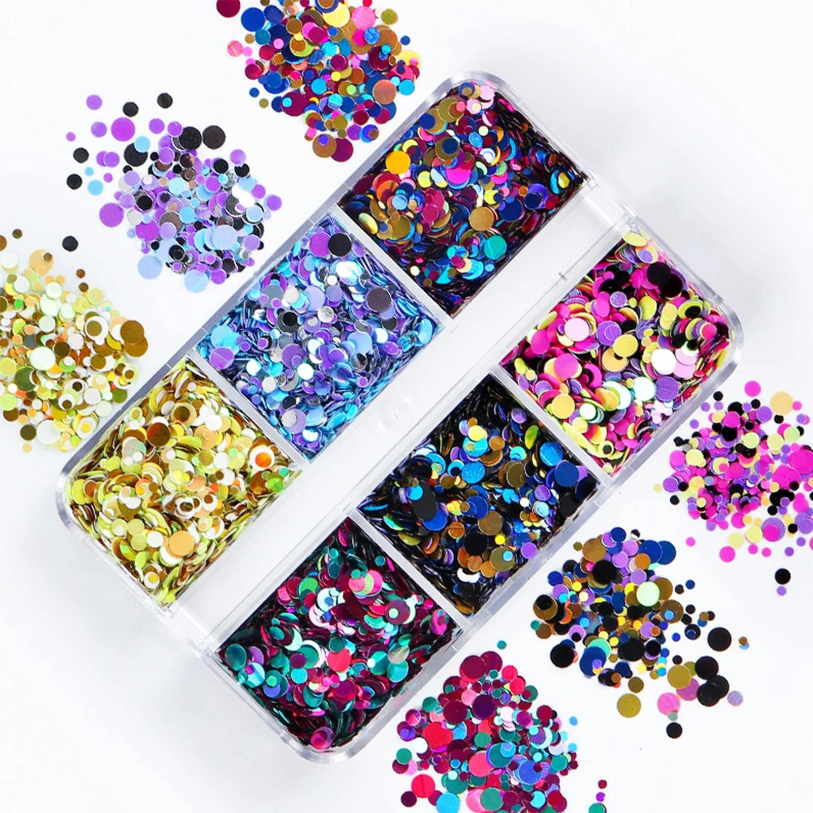 Блестки для ногтей круглые хлопья для ногтей для дизайна ногтей смешанных размеров наклейки для маникюра конфетти блестки, фото №8 Блестки для ногтей круглые хлопья для ногтей для дизайна ногтей смешанных размеров наклейки для маникюра конфетти блестки, фото №8