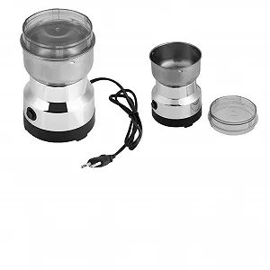 Электрическая мельница Eacam, нержавеющая сталь, для кофейных зерен, для дома/офиса, ручное измельчение для кофе, зерна, орехов, бобов, из нержавеющей стали и с уникальным дизайном, идеально подходит для - Фото 1