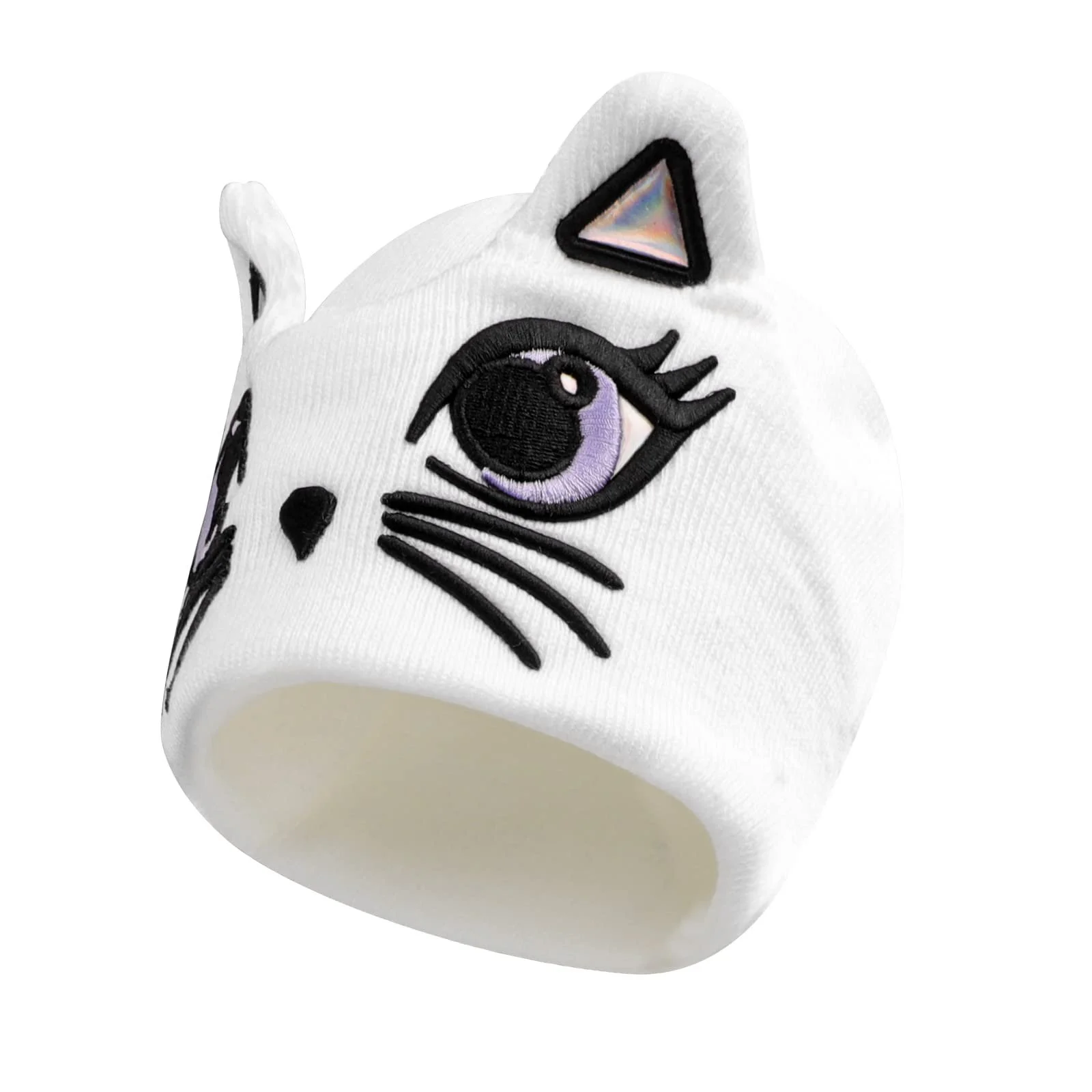 Милая теплая вязаная шапка с кошачьими ушками Зимняя, фото №4 Милая теплая вязаная шапка с кошачьими ушками Зимняя, фото №4