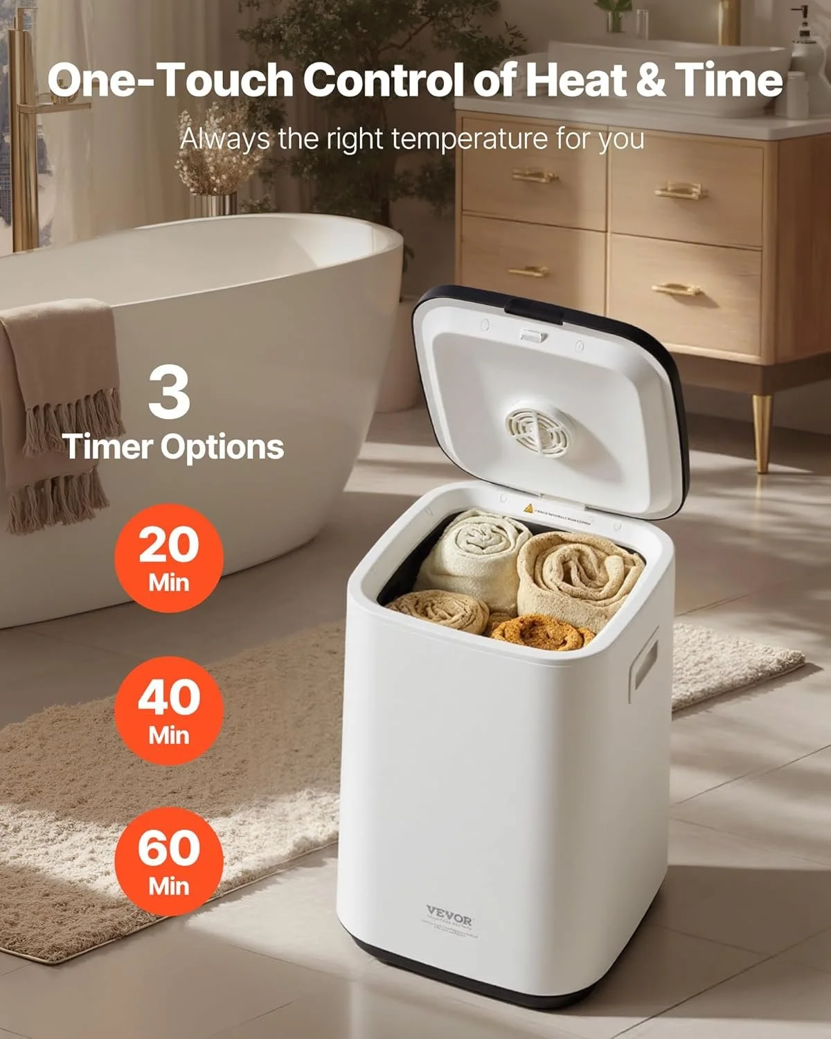 Рушникосушарка Vevor HSTW-12 / LED - Екран / 20л / White, фото №6 Рушникосушарка Vevor HSTW-12 / LED - Екран / 20л / White, фото №6