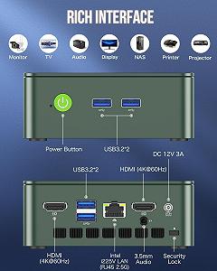 Міні ПК GMKtec G3 Plus / Intel N150 / RAM 8GB / SSD 256GB / 2 x HDMI / LAN / Wi-Fi 6 / Bluetooth 5.2 / Windows 11 / Green synthetic.ua - Фото 1