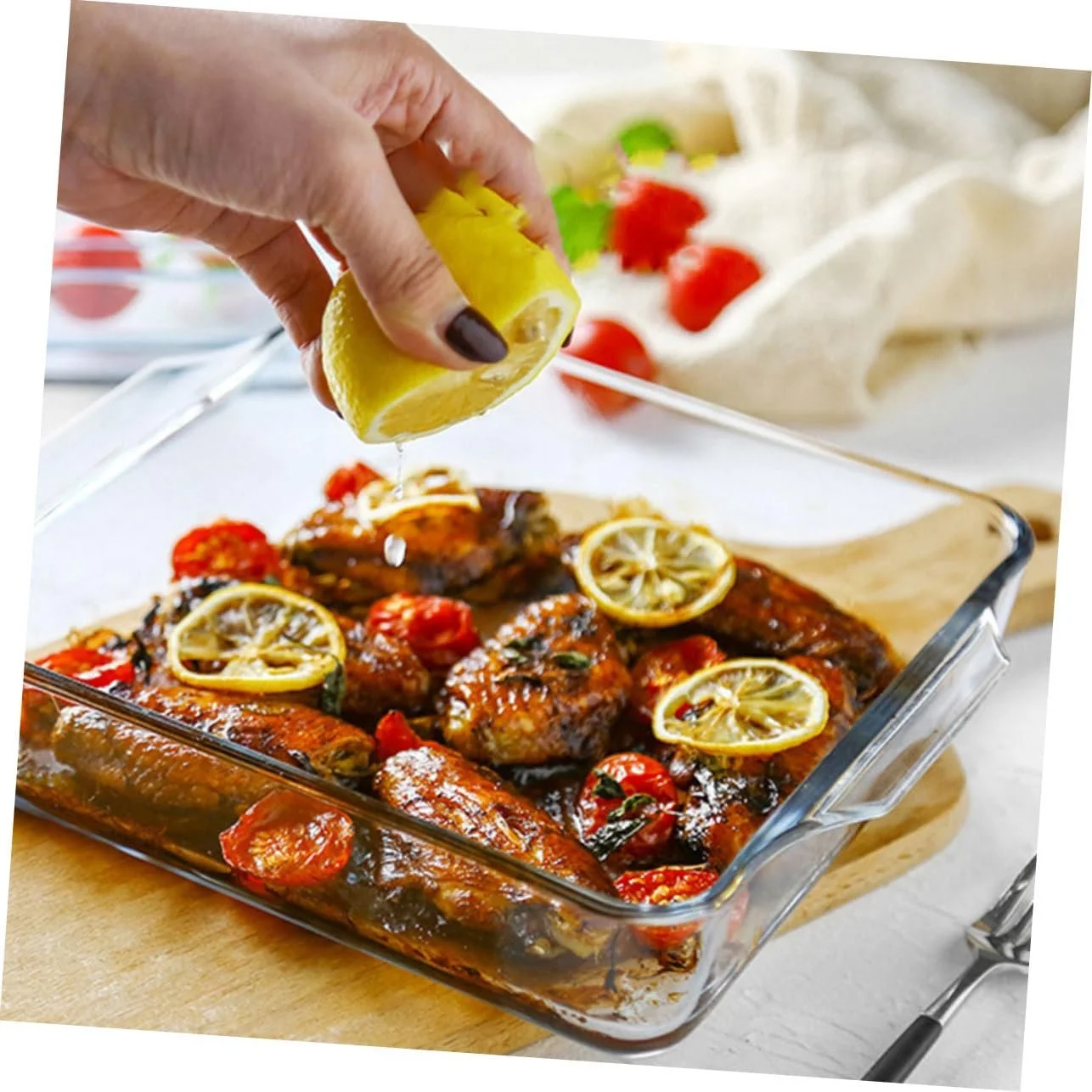 Форма для запікання GLEAVI з боросилікатного скла з подвійними ручками термостійка, фото №6