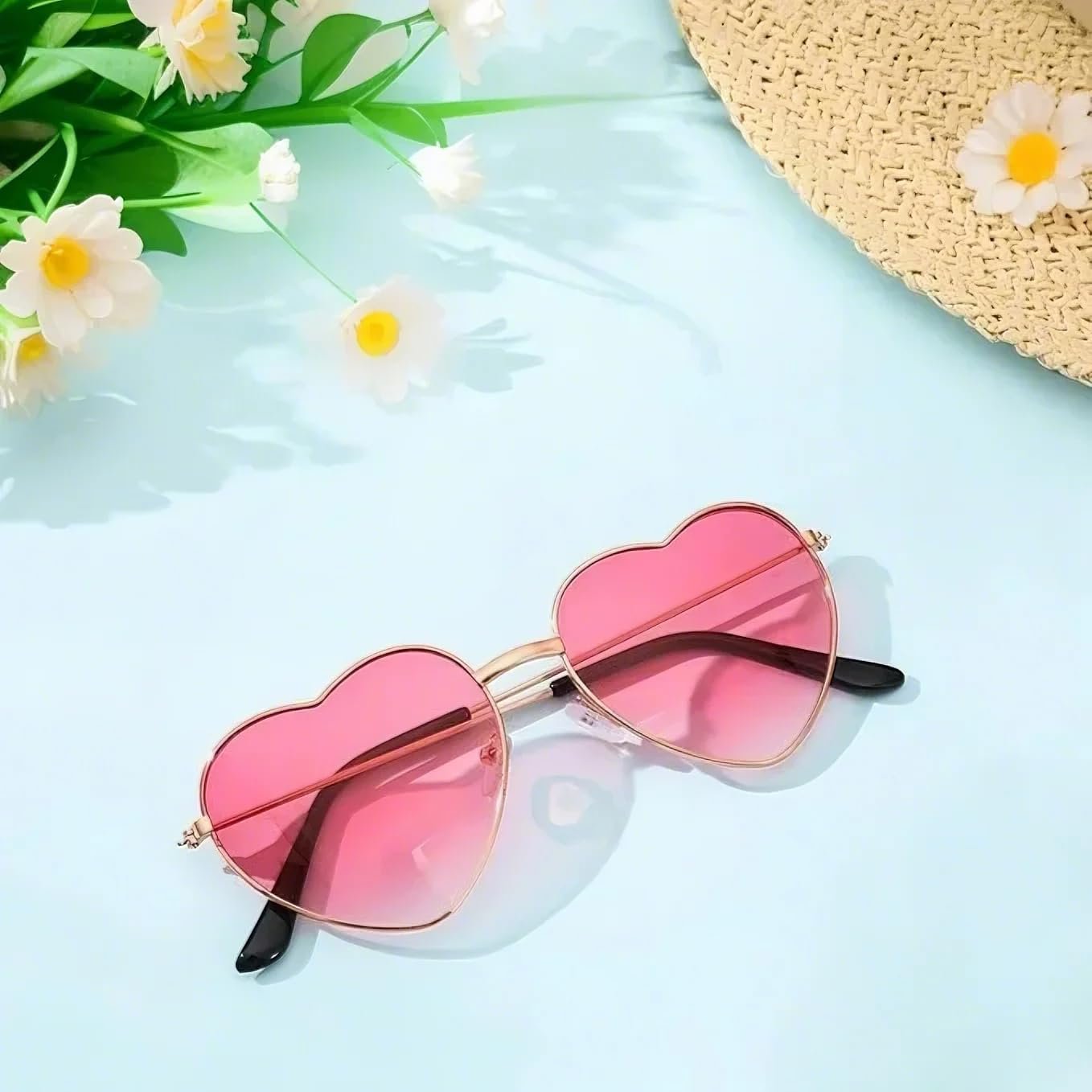 Окуляри Сонцезахисні Рожеві у Формі Серця, фото №6