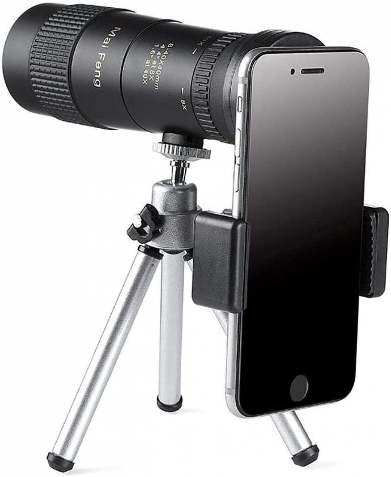 Монокуляр MRKU Тeleskop 8-40x40 з високим телезумом та адаптером для смартфона, високопродуктивний для дорослих, для спостережень за птахами, фото №1