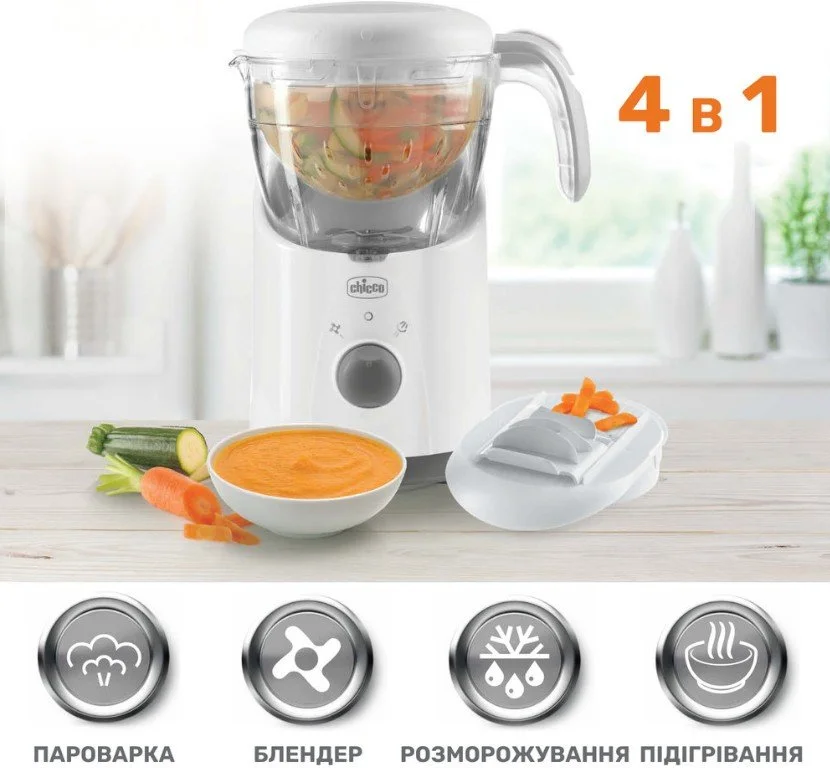 Кухонний комбайн 4-в-1 Chicco Easy Meal / 300W / 1л / Білий, фото №2
