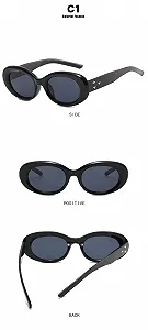 Солнцезащитные очки Овальные ULELA DIKML Ретро Черный - Фото 1