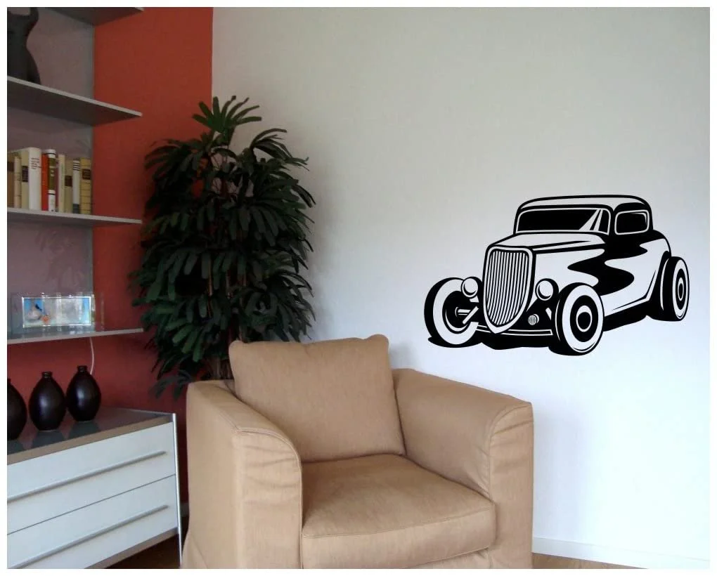 Наклейка на стену Hot Rod Classic Car Vinyl Lettering Art Decal, фото №2