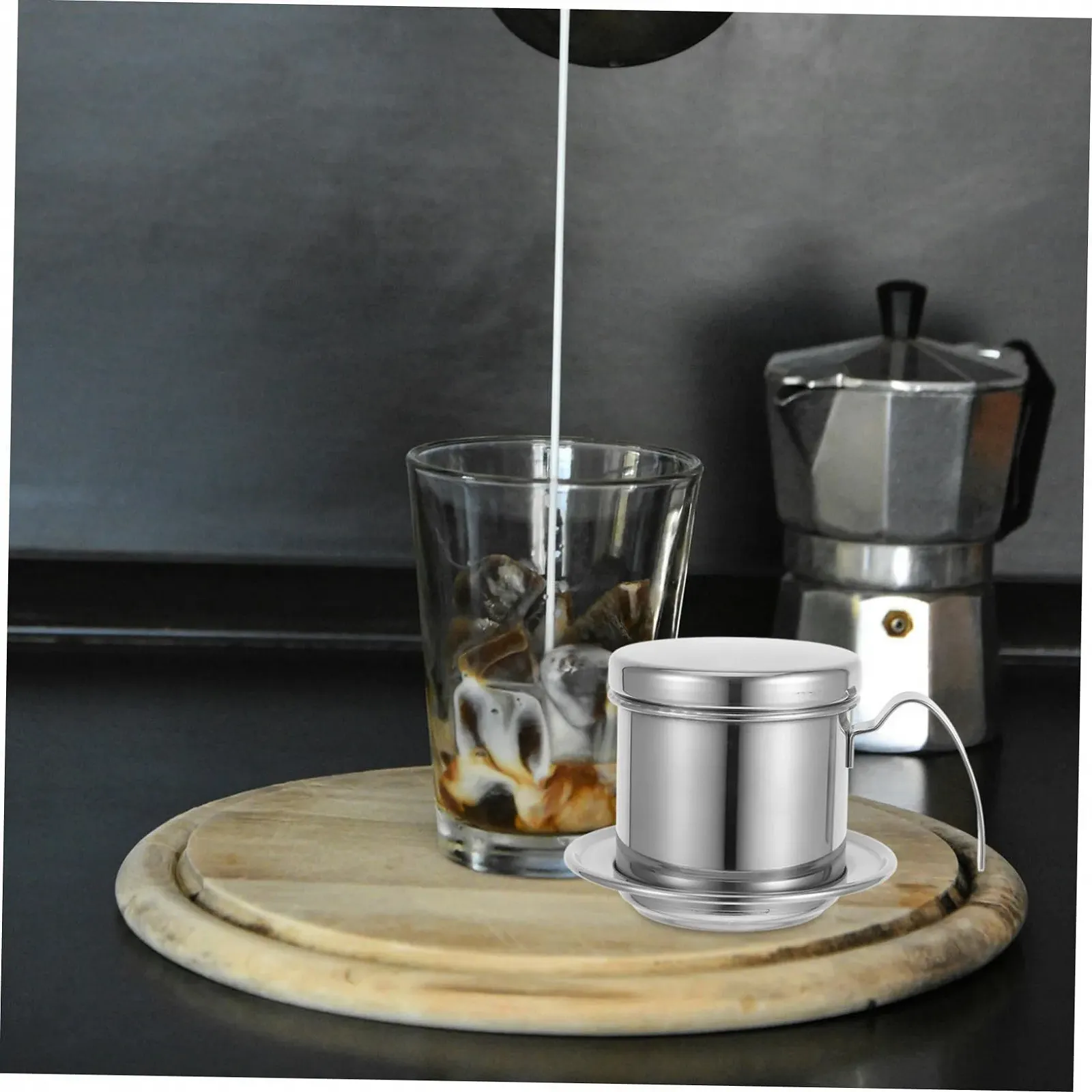 В’єтнамська кавоварка Ipetboom з нержавіючої сталі, багаторазового використання з ручкою, стильний кавовий фільтр, фото №4