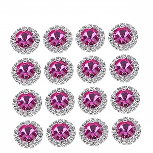 Стразы Круглые TEHAUX 20 шт. Розовый - Фото 1