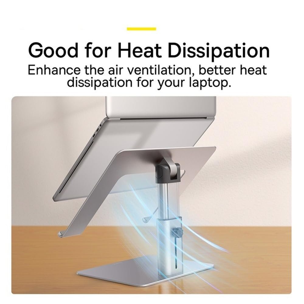 Подставка для ноутбука алюминиевая для устройств 11-17.3 дюймов, регулируемая по углу/высоте, фото №3