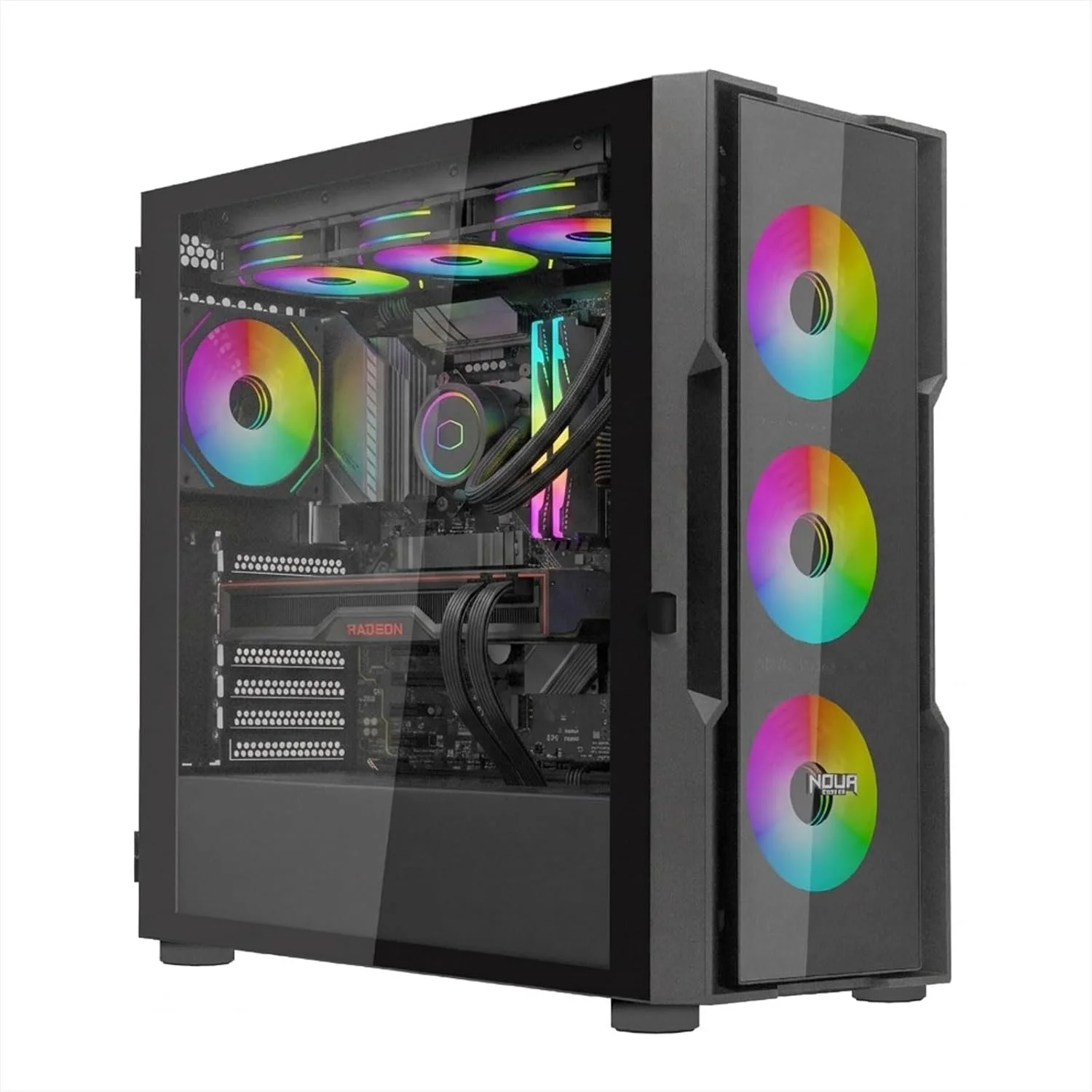 Корпус Noua Smash S1 Black / Mid-Tower / 4x120mm ARGB / Glass / без БЖ / Чорний, фото №1 Корпус Noua Smash S1 Black / Mid-Tower / 4x120mm ARGB / Glass / без БЖ / Чорний, фото №1