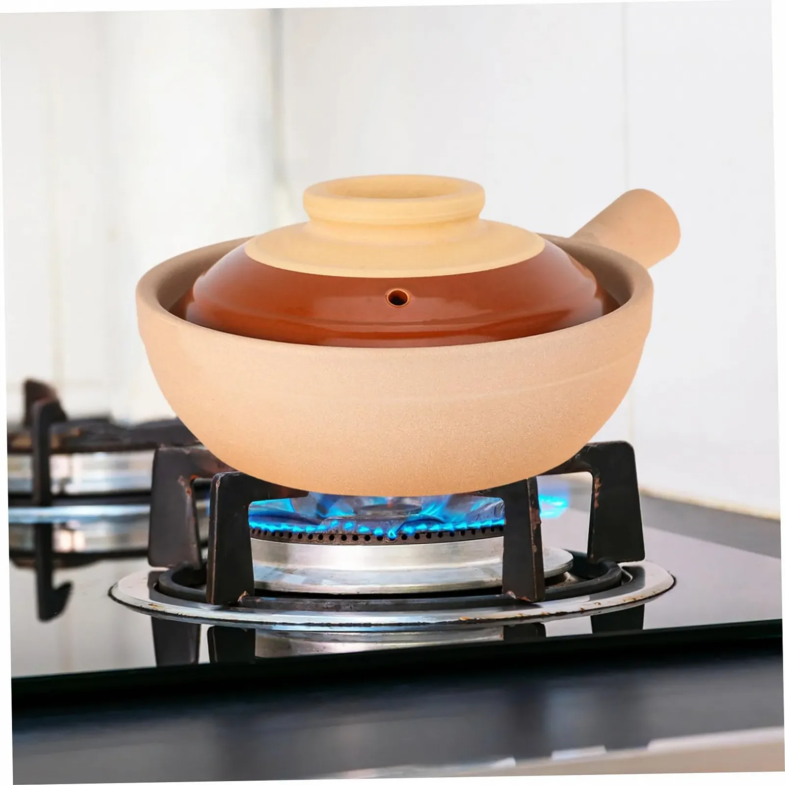 Кастрюля керамическая с крышкой и ручкой традиционная глиняная для риса, рагу и супов, фото №5