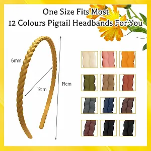 Набір тонких обручів 7 мм для волосся для дівчат та дітей, 12 шт, різнокольоровий, L synthetic.ua - Фото 1