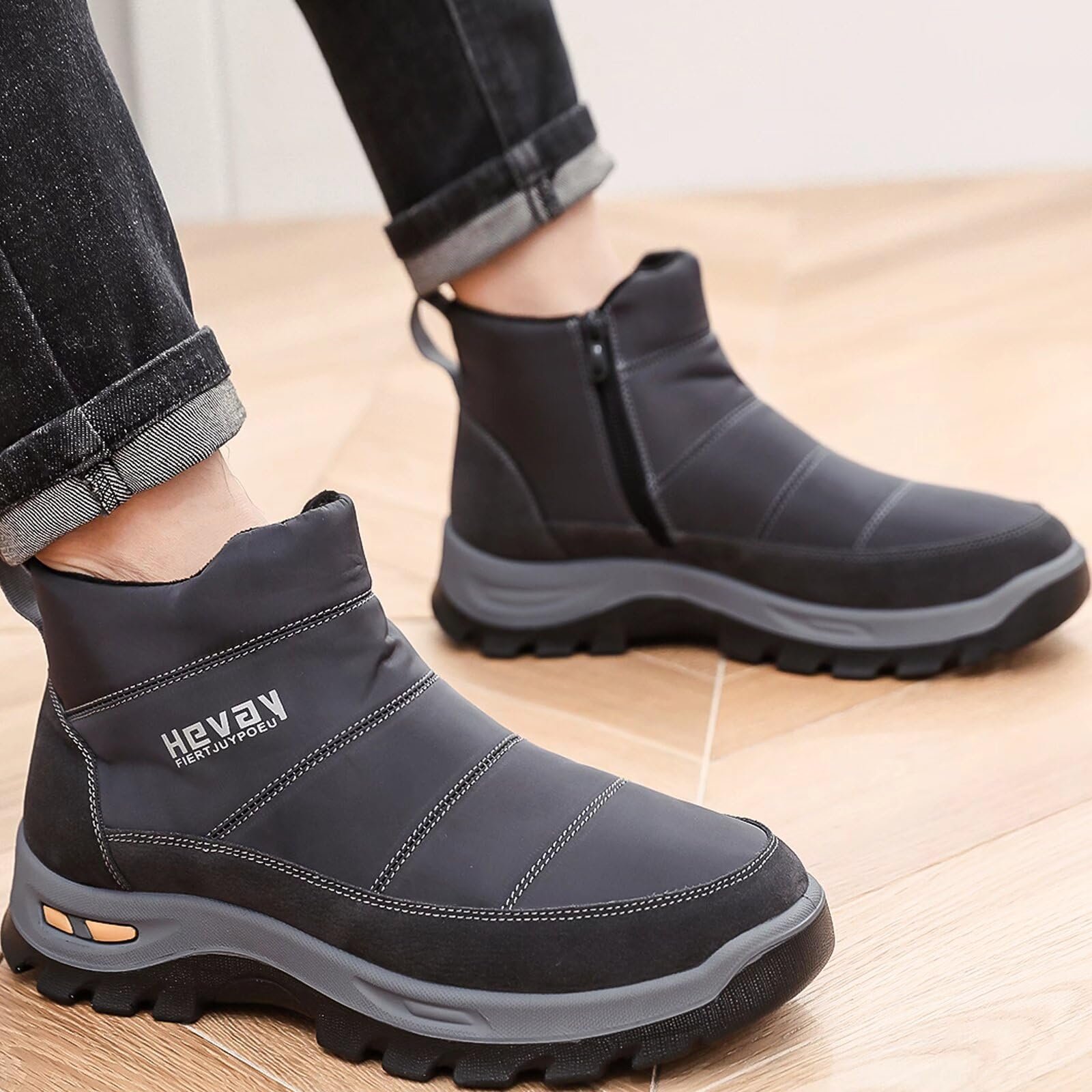 Чоловічі зимові черевики на блискавці GILKUO з теплою підкладкою, фото №5