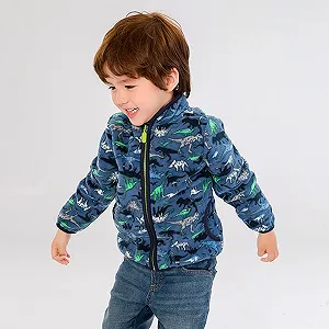 Флисовая куртка Camilife для малышей, мальчиков, воротник-стойка, мягкий полярный флис, переходная куртка для детей, мультяшный узор, размер 86-134 - Фото 1