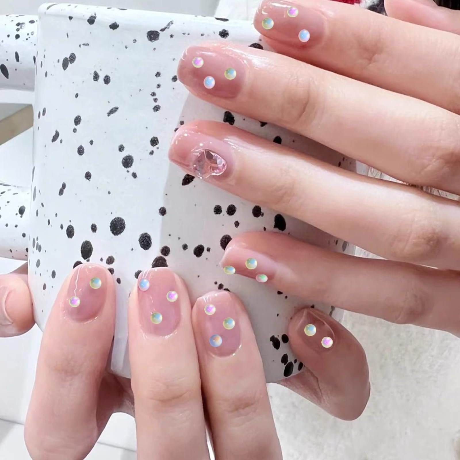 3D Жемчуг для ногтей Yueton Meerjungfrau, разноцветный жемчуг, подвески для нейл-арта, плоская задняя часть, хрустальное украшение для ногтей, DIY аксессуары для ногтей, фото №6