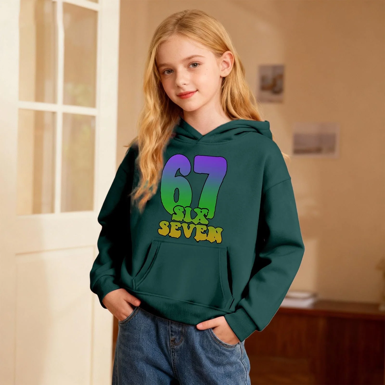 Детское худи 67 - Свитшот для девочек с карнавальным мотивом, капюшоном и мягкой повседневной верхней одеждой для малышей и подростков, фото №3
