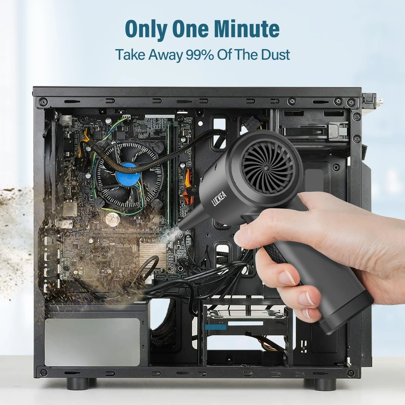 Электрический очиститель воздуха 3-скоростной 6000 mAh с насадками и щетками, фото №2 Электрический очиститель воздуха 3-скоростной 6000 mAh с насадками и щетками, фото №2